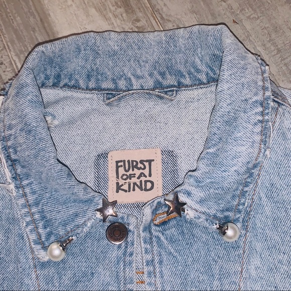 LF Vintage Distress Oversize Jean Jacket Furst Of A Kind MRSP $260 - Picture 16 of 16